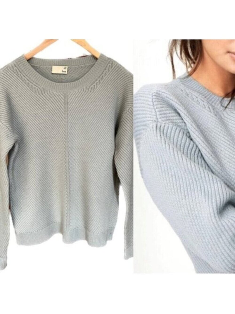 Aritzia * Wilfred Free 100% merino wool Sweater in Light Blue XXS